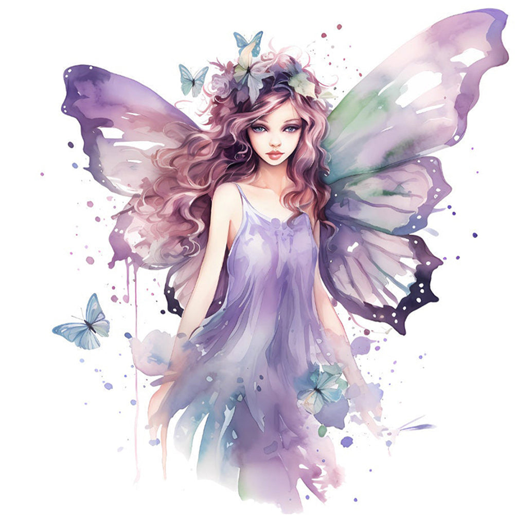 Butterfly Girl - 11CT Stamped Cross Stitch 60*60CM