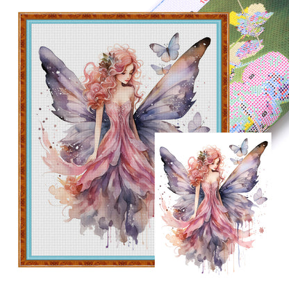 Butterfly Girl - 11CT Stamped Cross Stitch 60*70CM