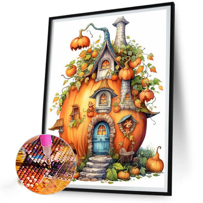 Pumpkin House - Full Round Drill Diamond Painting 40*50CM