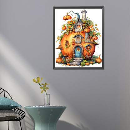 Pumpkin House - Full Round Drill Diamond Painting 40*50CM