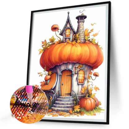 Pumpkin House - Full Round Drill Diamond Painting 40*50CM