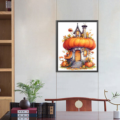 Pumpkin House - Full Round Drill Diamond Painting 40*50CM