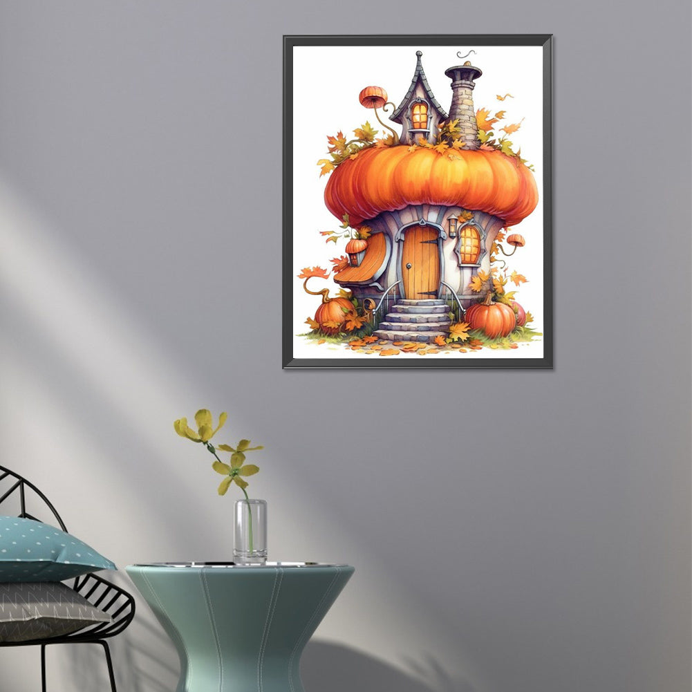 Pumpkin House - Full Round Drill Diamond Painting 40*50CM