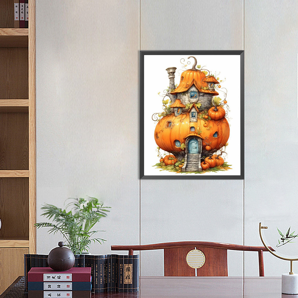 Pumpkin House - Full Round Drill Diamond Painting 40*50CM