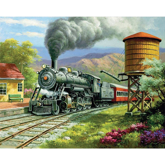 Steam Train - Full Round Drill Diamond Painting 50*40CM