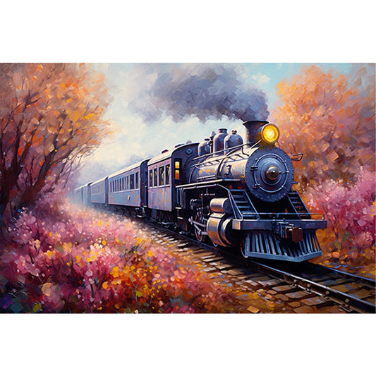 Steam Train - Full Round Drill Diamond Painting 60*40CM