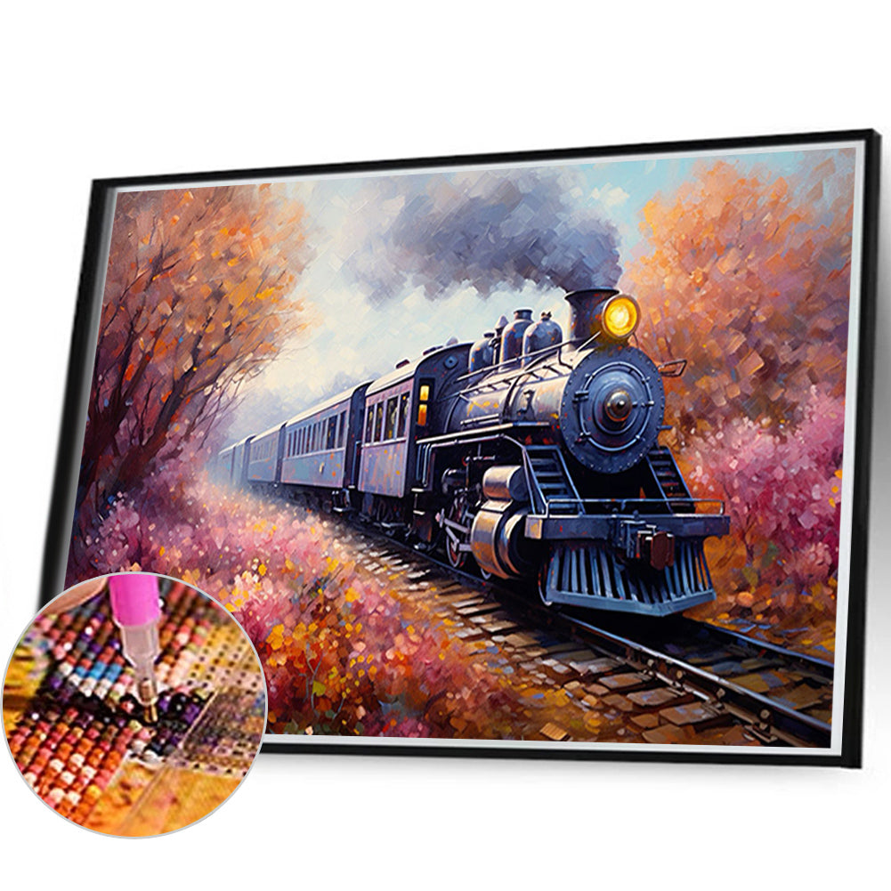 Steam Train - Full Round Drill Diamond Painting 60*40CM