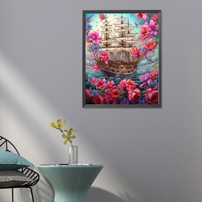 Sailboat - Full Round Drill Diamond Painting 40*50CM