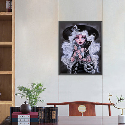 Silver Haired Girl - Full Round Drill Diamond Painting 40*50CM