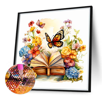 Butterfly Reading - Full Round Drill Diamond Painting 40*40CM