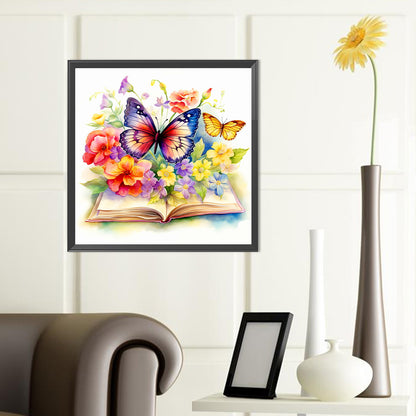 Butterfly And Book - Full Round Drill Diamond Painting 40*40CM