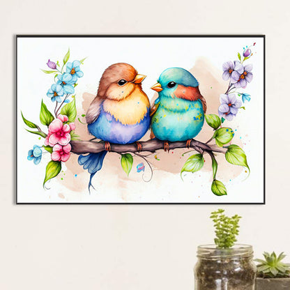 Parrot On Flower Branch - Full Round Drill Diamond Painting 60*40CM