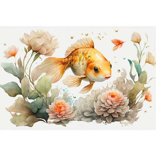 Goldfish In Water - Full Round Drill Diamond Painting 60*40CM