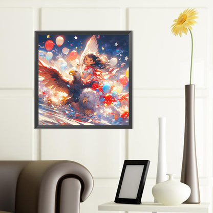 Eagle And Girl - Full Round Drill Diamond Painting 40*40CM