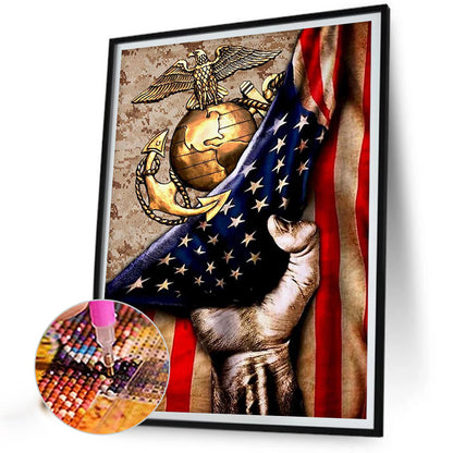 Independence Day Flag - Full Round AB Drill Diamond Painting 40*50CM