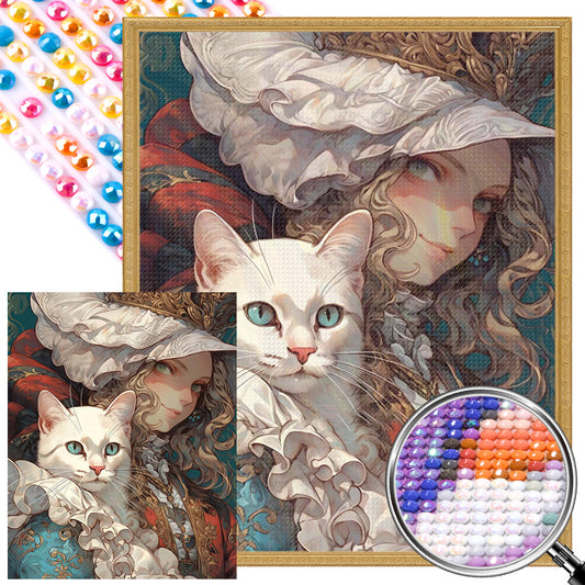 Retro Girl - Full Round AB Drill Diamond Painting 40*50CM