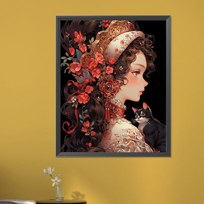 Retro Girl - Full Round AB Drill Diamond Painting 40*50CM