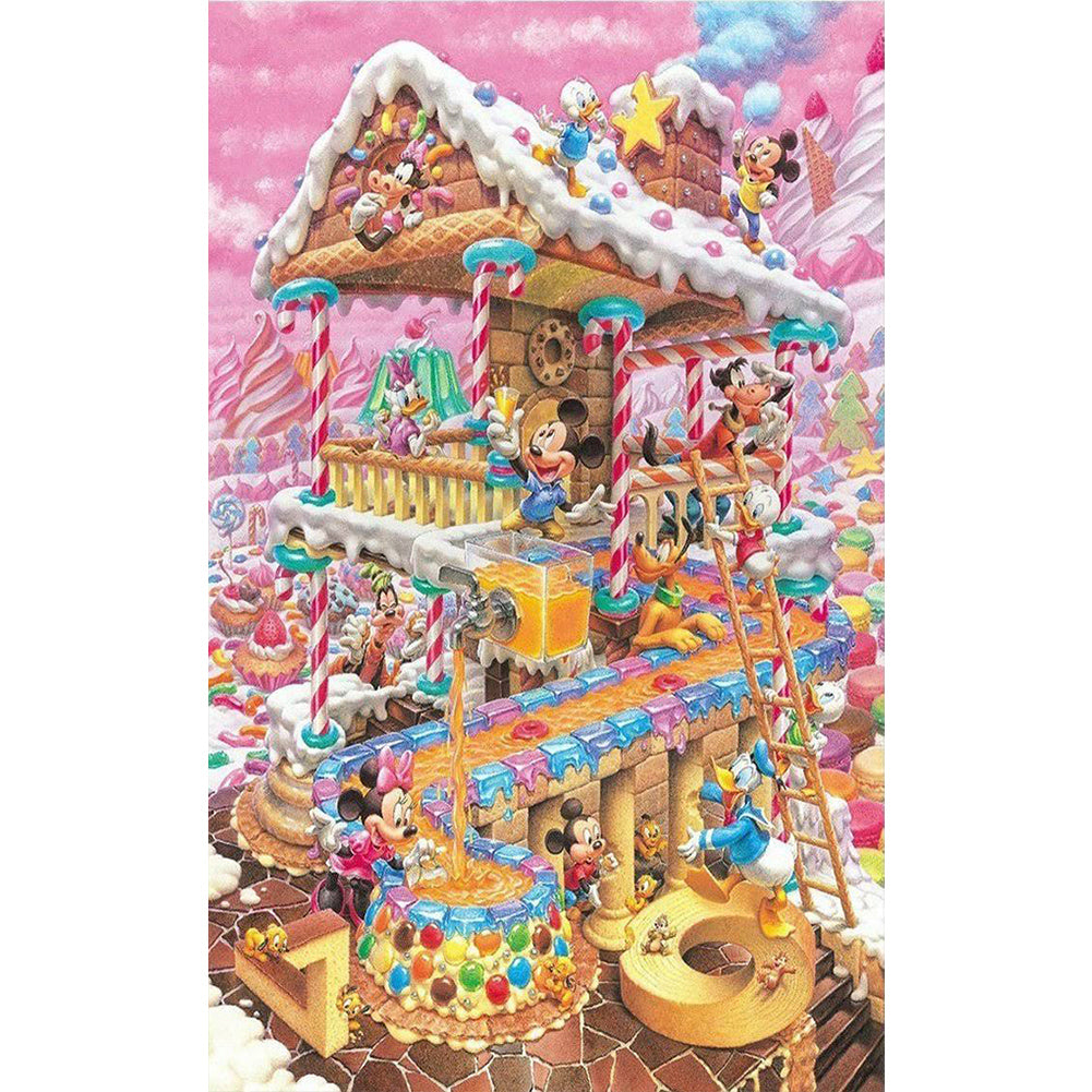 Mickey'S Dream Candy House - Full Round Drill Diamond Painting 30*50CM