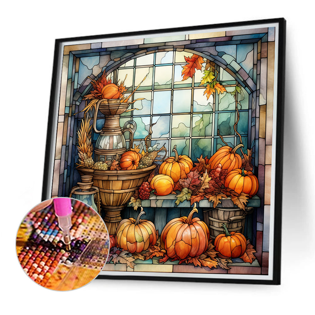 Pumpkin Turkey - Full Round Drill Diamond Painting 40*40CM