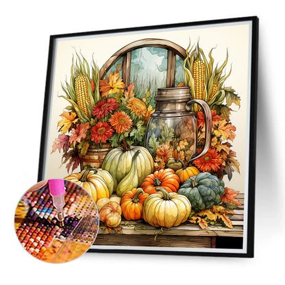 Pumpkin Turkey - Full Round Drill Diamond Painting 40*40CM