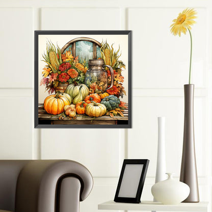 Pumpkin Turkey - Full Round Drill Diamond Painting 40*40CM