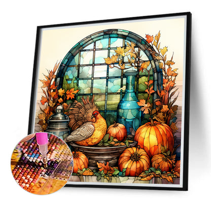 Pumpkin Turkey - Full Round Drill Diamond Painting 40*40CM