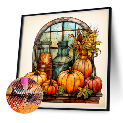 Pumpkin Turkey - Full Round Drill Diamond Painting 40*40CM