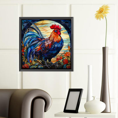 Rooster Glass Painting - Full Round Drill Diamond Painting 40*40CM