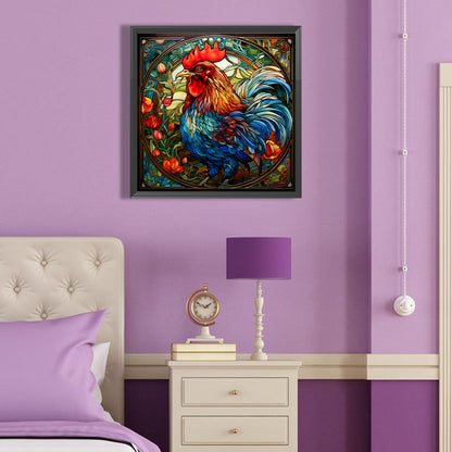 Rooster Glass Painting - Full Round Drill Diamond Painting 40*40CM