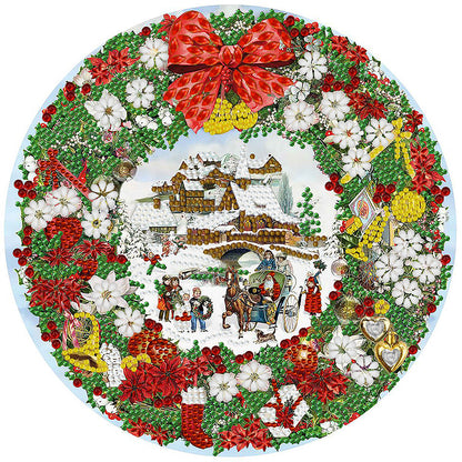 Christmas Wreath -   Special Shaped Drill Diamond Painting 30*30CM