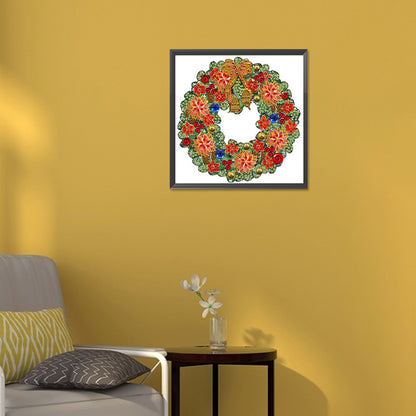 Christmas Wreath -   Special Shaped Drill Diamond Painting 30*30CM