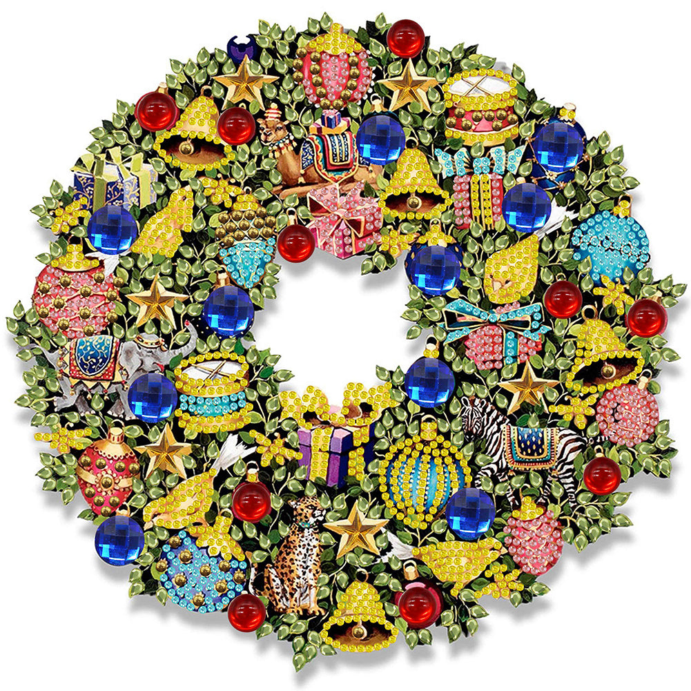 Christmas Wreath -   Special Shaped Drill Diamond Painting 30*30CM