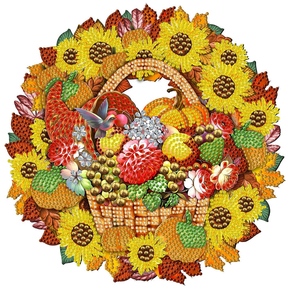 Sunflower Wreath -   Special Shaped Drill Diamond Painting 30*30CM