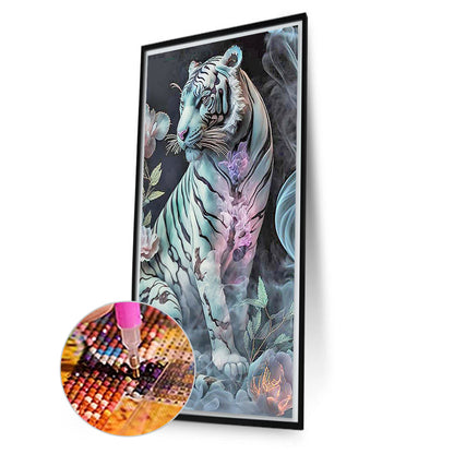 White Tiger - Full Round AB Drill Diamond Painting 40*70CM