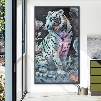 White Tiger - Full Round AB Drill Diamond Painting 40*70CM