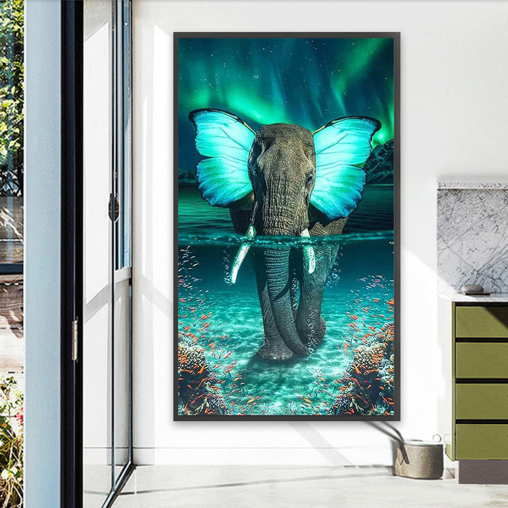 Butterfly Elephant - Full Round AB Drill Diamond Painting 40*70CM