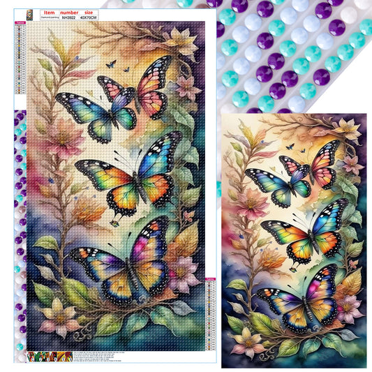 Butterfly Dragonfly - Full Round Drill Diamond Painting 40*70CM