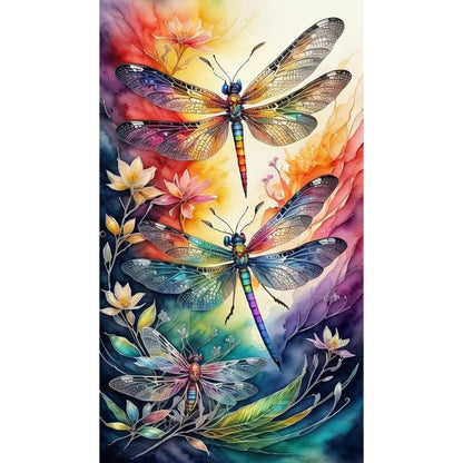 Butterfly Dragonfly - Full Round Drill Diamond Painting 40*70CM