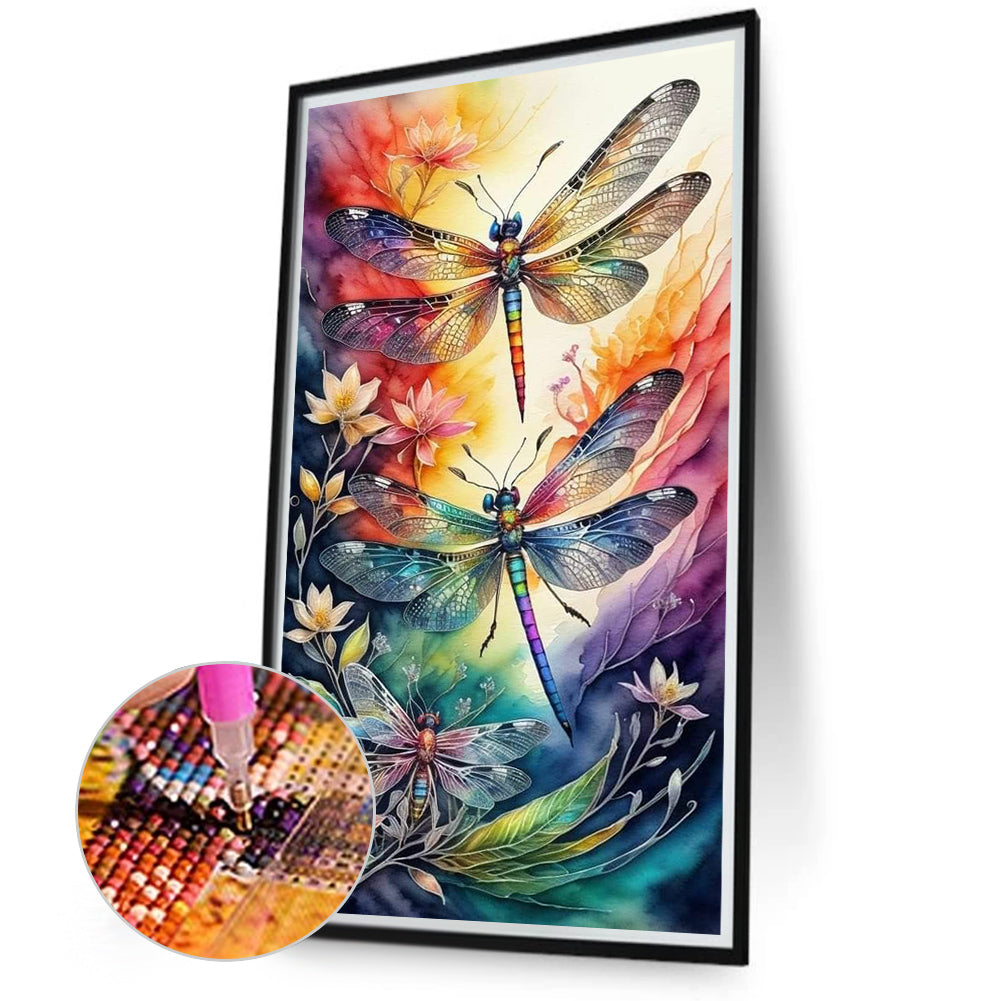 Butterfly Dragonfly - Full Round Drill Diamond Painting 40*70CM