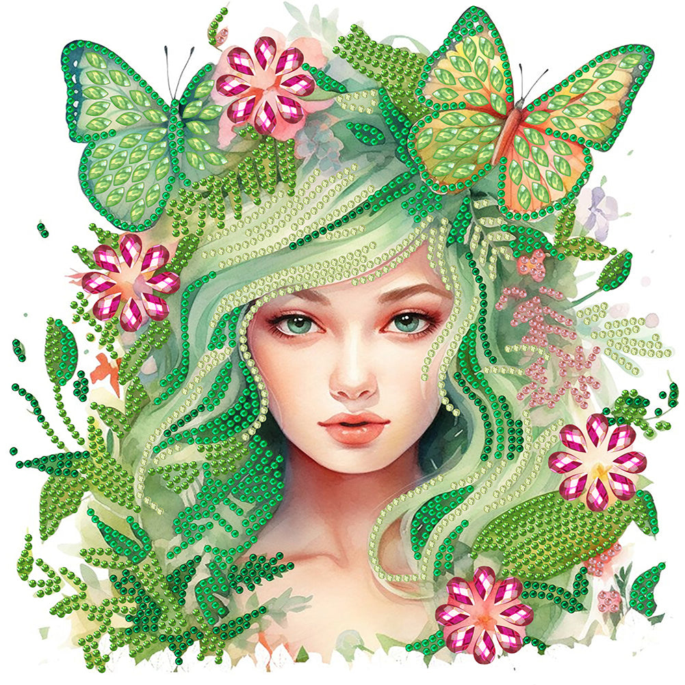 Butterfly Elf Girl - Special Shaped Drill Diamond Painting 30*30CM