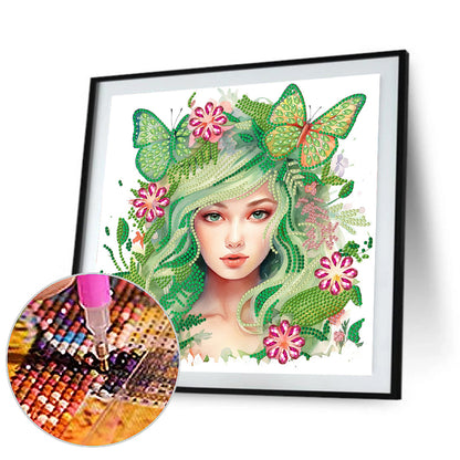 Butterfly Elf Girl - Special Shaped Drill Diamond Painting 30*30CM