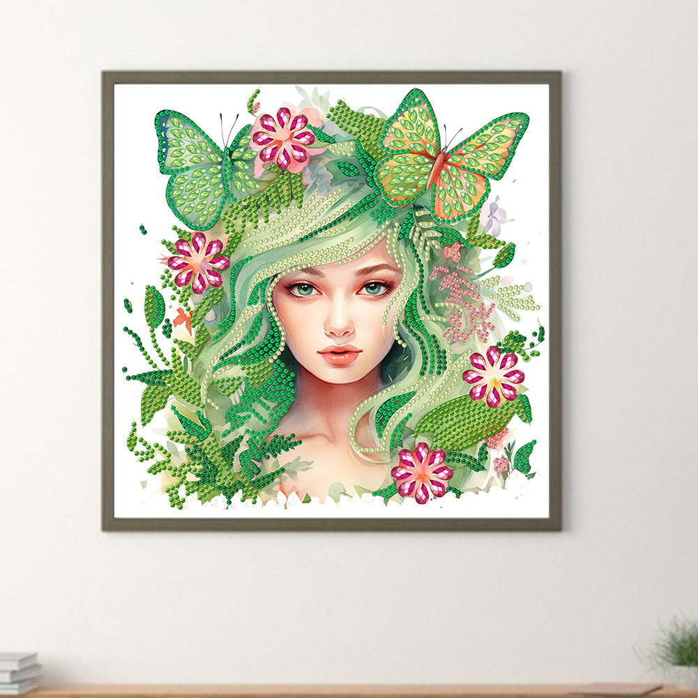 Butterfly Elf Girl - Special Shaped Drill Diamond Painting 30*30CM