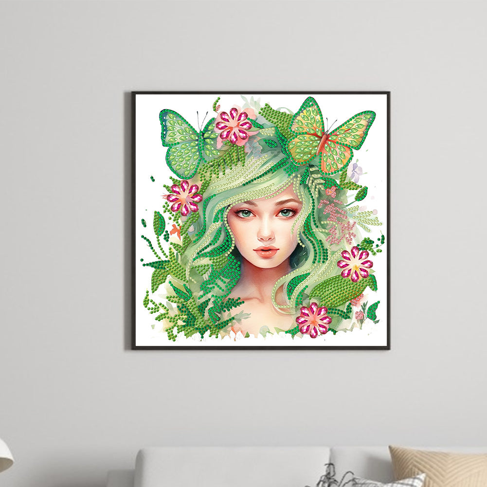 Butterfly Elf Girl - Special Shaped Drill Diamond Painting 30*30CM