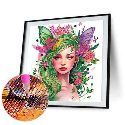 Butterfly Elf Girl - Special Shaped Drill Diamond Painting 30*30CM