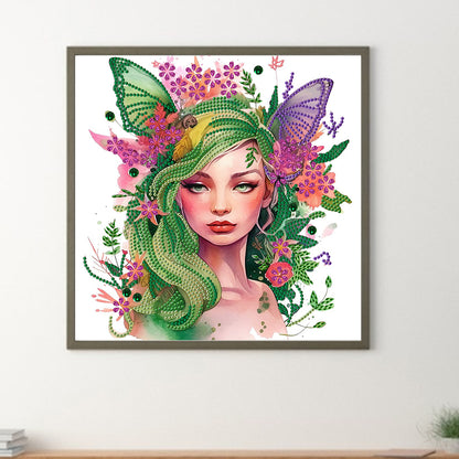 Butterfly Elf Girl - Special Shaped Drill Diamond Painting 30*30CM