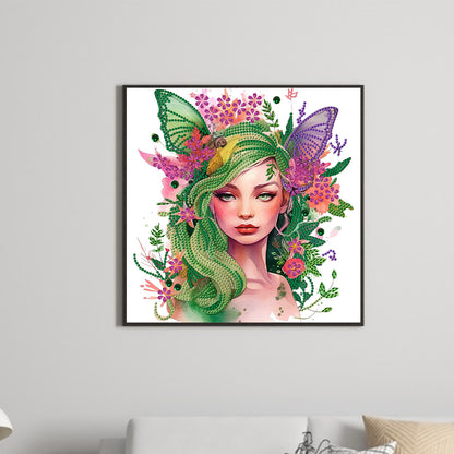 Butterfly Elf Girl - Special Shaped Drill Diamond Painting 30*30CM