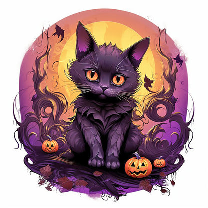 Halloween Black Cat - Full Round Drill Diamond Painting 40*40CM