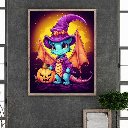 Halloween Winged Dragon - Full Round Drill Diamond Painting 40*40CM