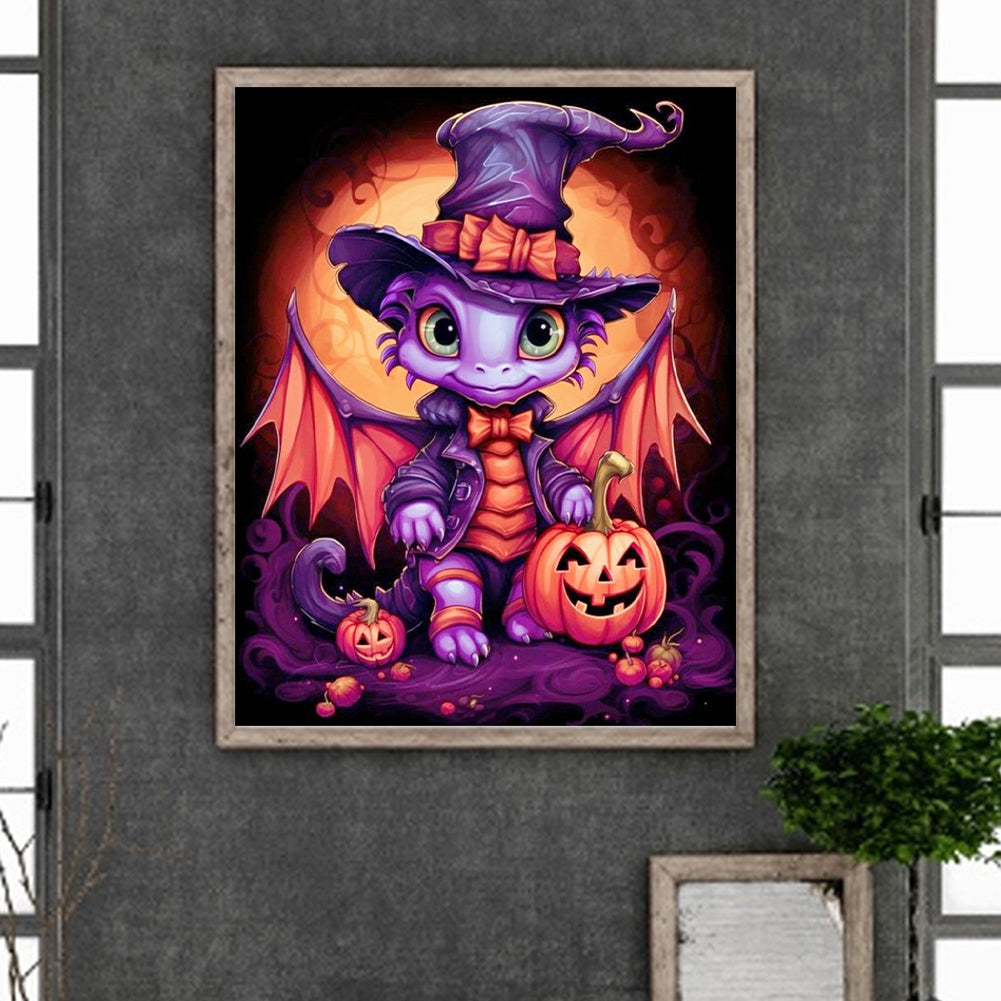 Halloween Winged Dragon - Full Round Drill Diamond Painting 40*40CM