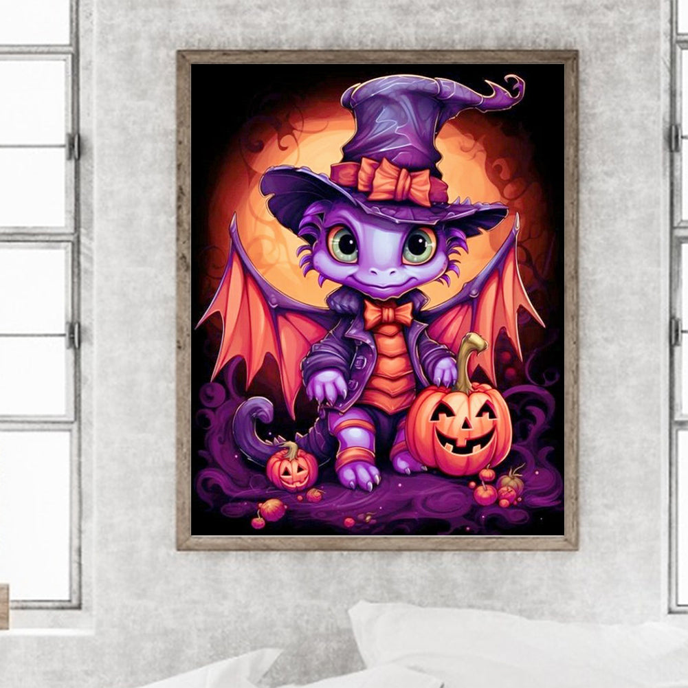 Halloween Winged Dragon - Full Round Drill Diamond Painting 40*40CM